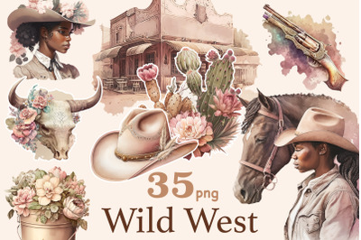 Cowgirl Clipart | Western Illustration