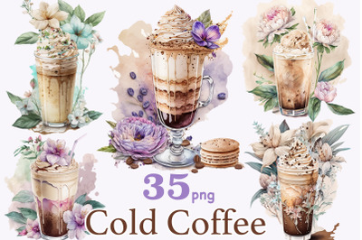 Watercolor Floral Coffee Clipart | Coffee Sublimation Bundle