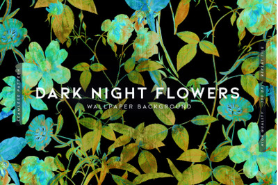 Spring Ditsy VDark Night Flowersector Seamless Pattern