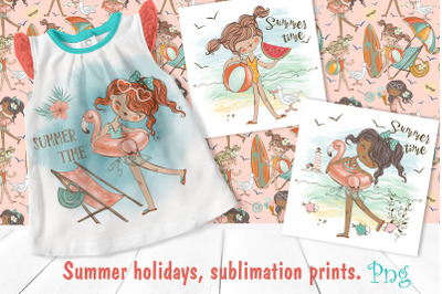 Summer time, sublimation prints. Png