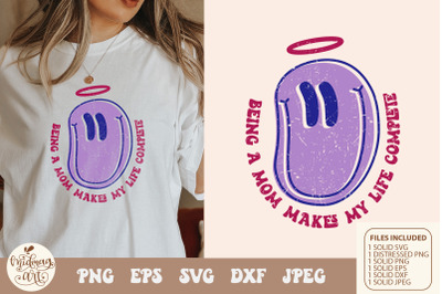 Retro being a mom makes my life complete svg png sublimation