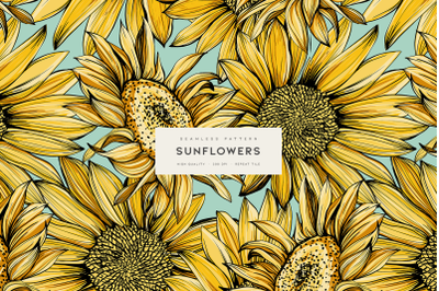 Sunflowers patterns and elements