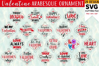 Valentine Arabesque Ornament SVG Bundle