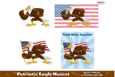 Patriotic Eagle Cartoon Characters