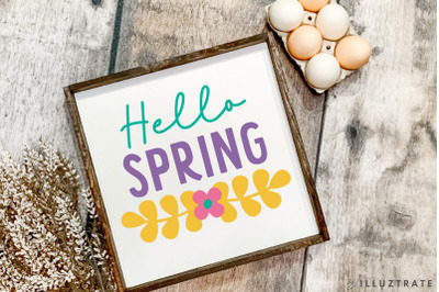 Hello Spring SVG Cut File | Easter File for Cricut
