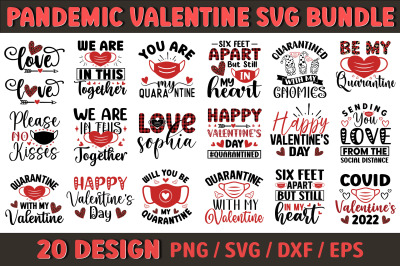 Pandemic Valentine SVG Design Bundle