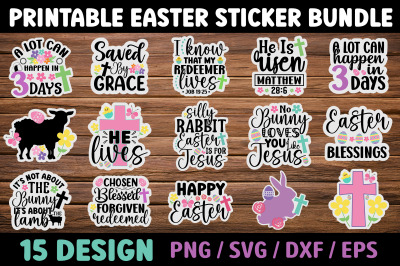 Printable Easter Sticker SVG Design Bundle