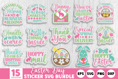 Spring Packaging Easter Sticker SVG Design Bundle