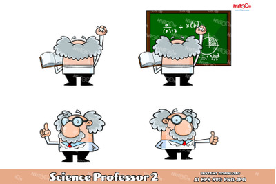 Science Professor Cartoon Character 2