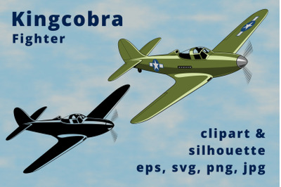 Kingcobra USA Fighter Plane Clipart