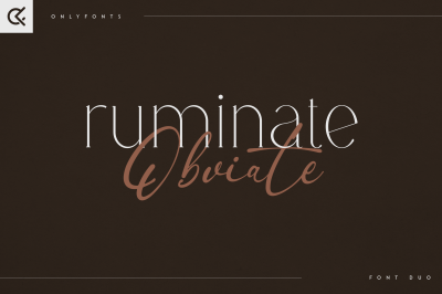 Ruminate &amp; Obviate - modern font duo