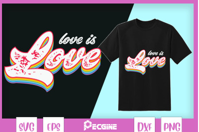 Love is Love Retro Rainbow LGBT