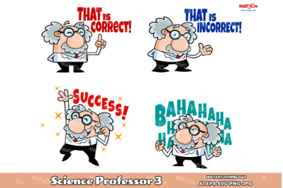 Science Professor Cartoon Character 3