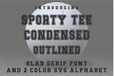 JP Sporty Tee Condensed Outlined Font