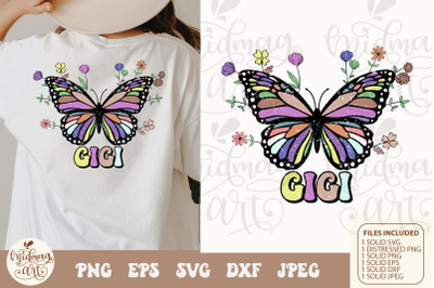 Gigi butterfly svg png sublimation, grandma svg