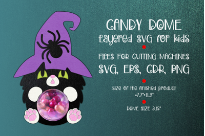 Black Cat | Halloween Candy Dome Template