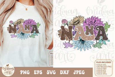 Nana floral svg png sublimation, Nana floral png