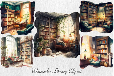 Watercolor library clipart