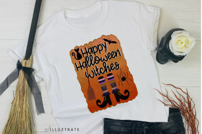 Happy Halloween Witches Sublimation PNG | Halloween PNG