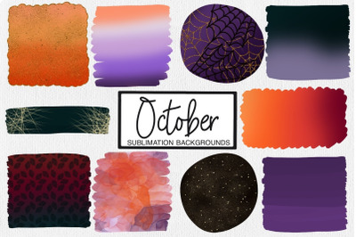 October Sublimation Backgrounds | Halloween Sublimation
