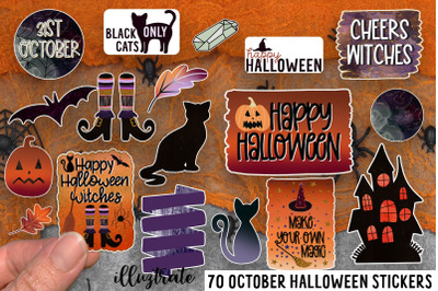 October Stickers for Cricut | Halloween Stickers