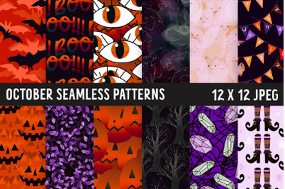 October Digital Paper | Halloween Patterns