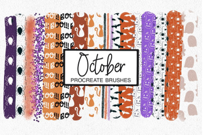 October Procreate Pattern Brushes | Halloween Procreate