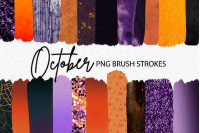 October Brush Stokes PNG | October Sublimation