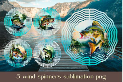 Fishing wind spinner sublimation Father animal design png