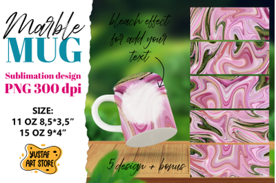 Pink Marble sublimation mug 11oz 15oz. 5 PNG design