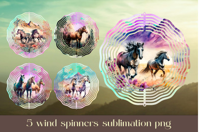 Horse wind spinner sublimation Floral animal design png