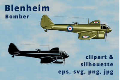 Blenheim British Light Bomber Clipart