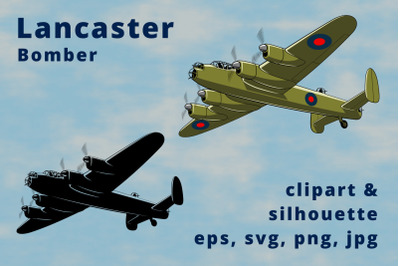 Avro Lancaster British Heavy Bomber Clipart