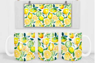 Lemon mug wrap design | Fruit mug wrap