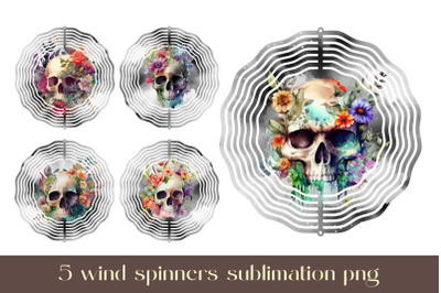 Skull wind spinner sublimation bundle Gothic wind spinner