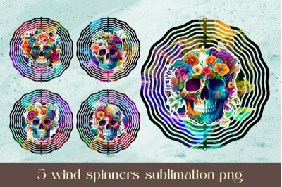 Skull wind spinner sublimation bundle Gothic wind spinner