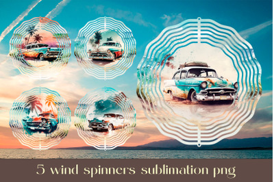 Summer wind spinner sublimation Tropical beach design bundle