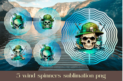 Fishing wind spinner sublimation Father animal design png