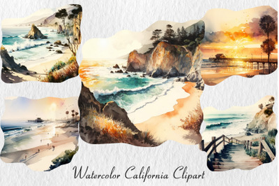 Watercolor California clipart