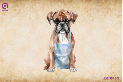 Boxer Dog Wearing Apron