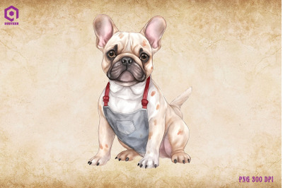 French Bulldog Dog Wearing Apron