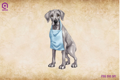Great Dane Dog Wearing Apron