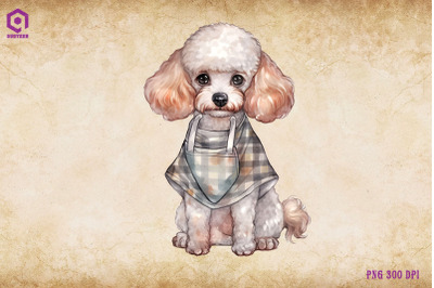 Poodle Dog Wearing Apron