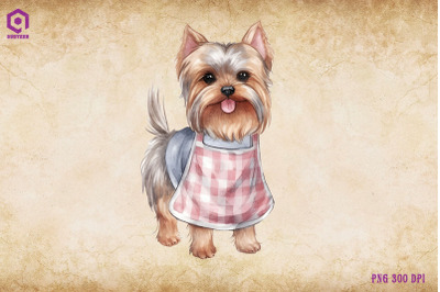 Yorkshire Terrier Dog Wearing Apron