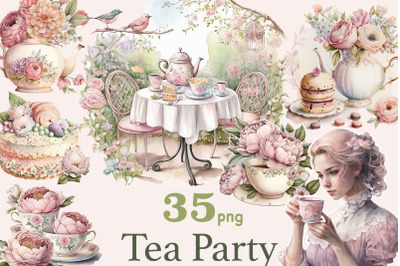 Tea Party Illustration | Tea Cup Clipart