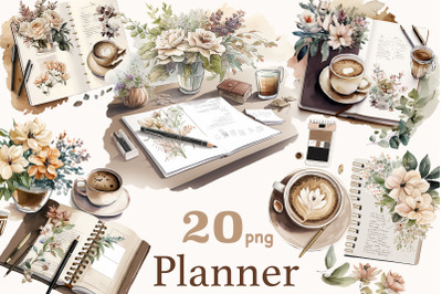 Planner Girl Clipart | Journaling Illustration Bundle