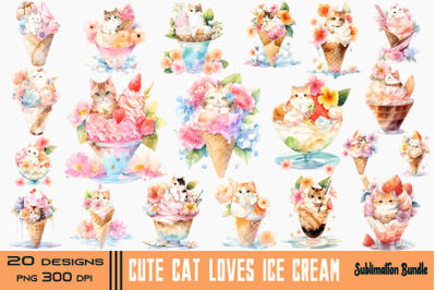 Cute Cat Loves Ice Cream Summer Bundle