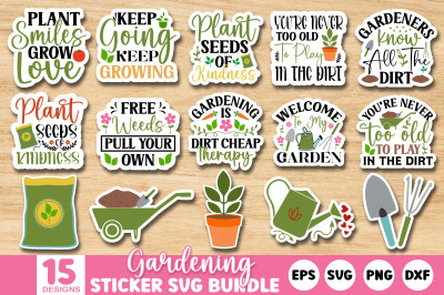 Gardening Sticker SVG Design Bundle