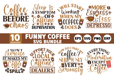 Funny Coffee SVG Design Bundle