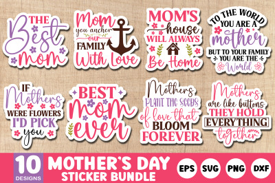 Mothers Day Sticker SVG Bundle